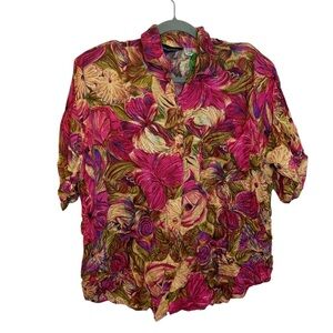 Eric Michaels Vintage Hawaiian Floral Short Sleeve Button Down